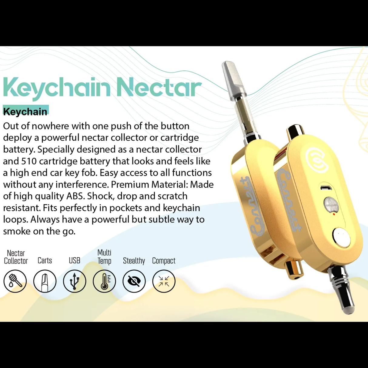 Connect Keychain Electric Nectar Collector/Cartridge Battery