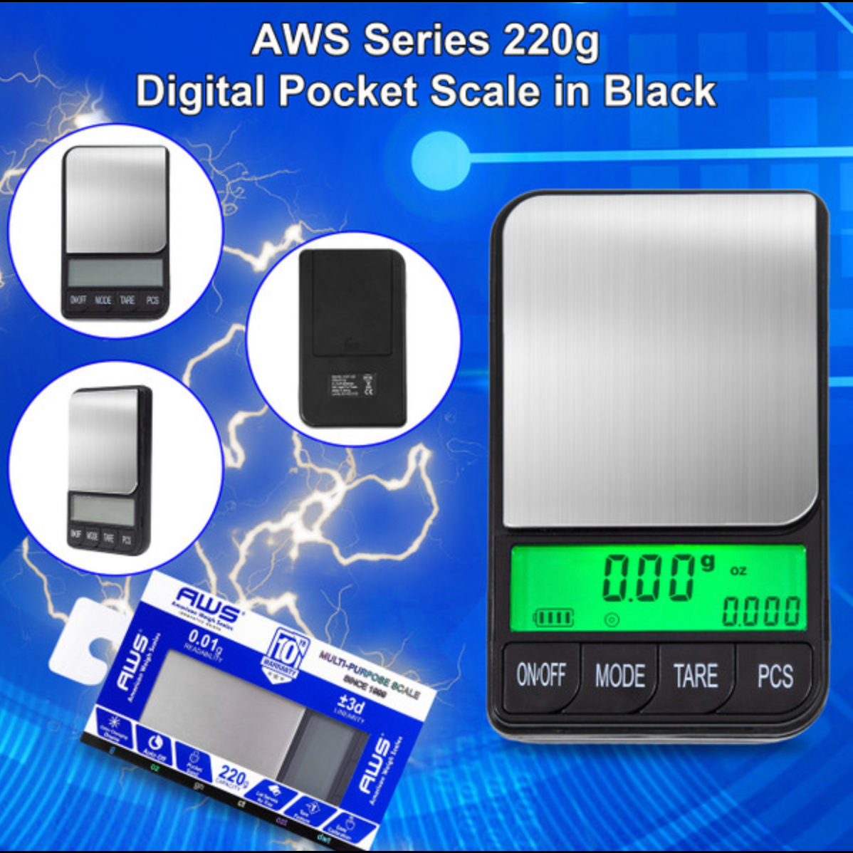 AWS AC Pro-220 Digital Pocket Scale