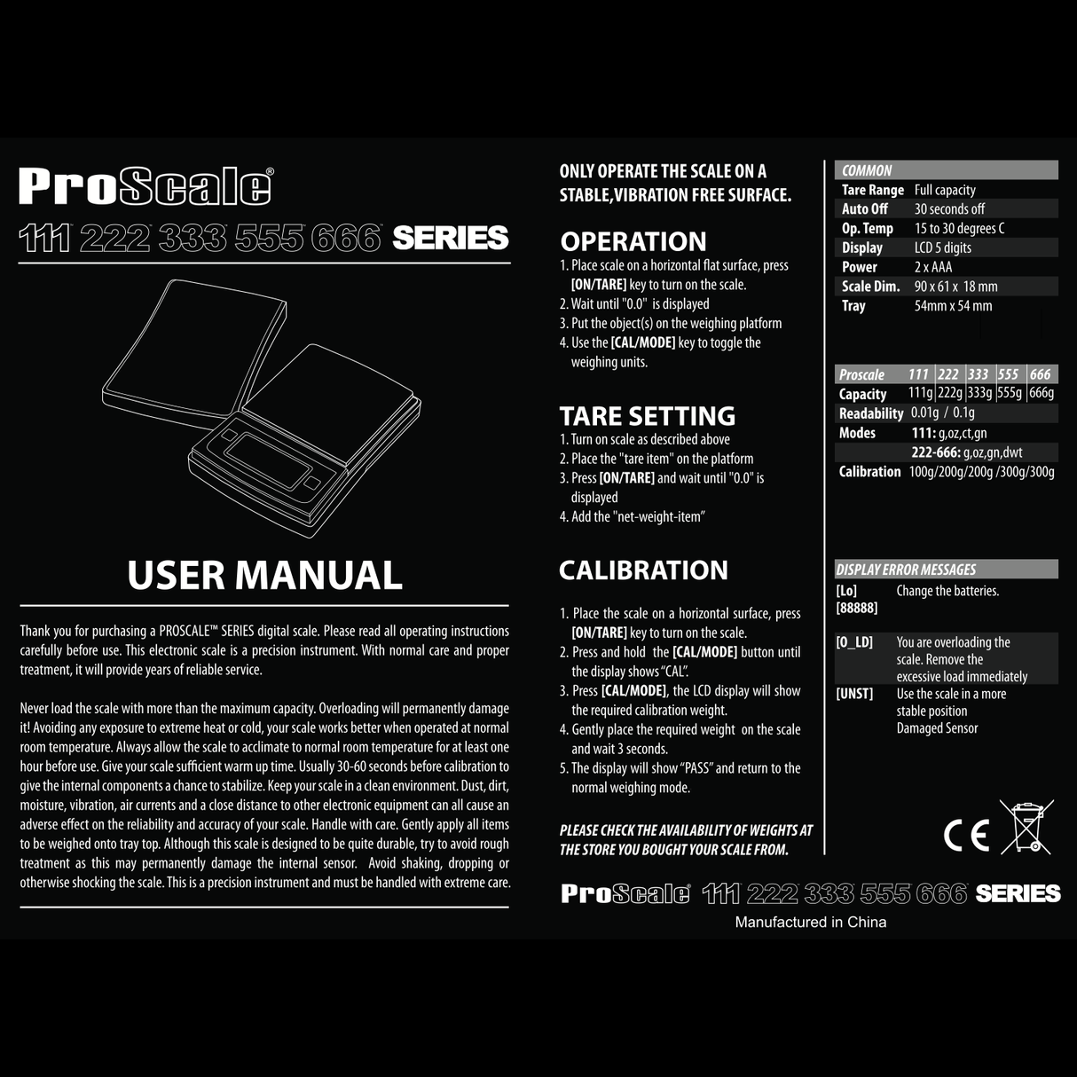 ProScale 111 Snake Eyes Digital Scale
