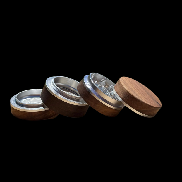 MartianMetal Solid Wood Herb Grinder 4 Piece 63mm