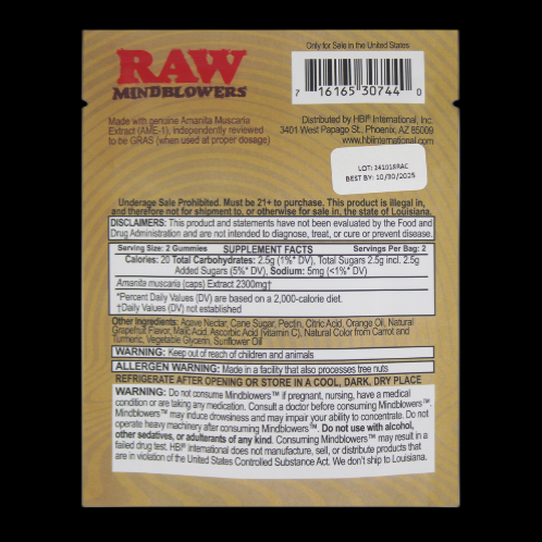 RAW Mindblowers 4600mg Amanita Muscaria Infused Gummies