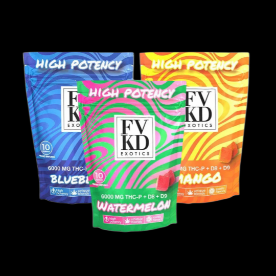 FVKD Exotics High Potency THC-P + D9 + D8 Gummies 6000mg