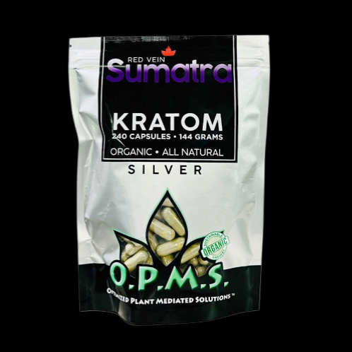 O.P.M.S Red Vein Sumatra Kratom Capsules 240 Count 144g