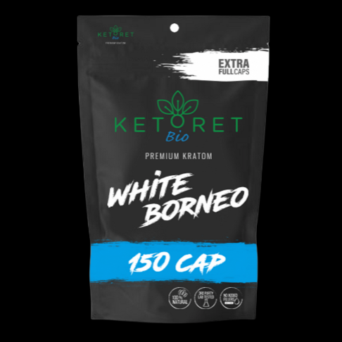 Ketoret Bio White Borneo Premium Kratom Capsules 150 Count