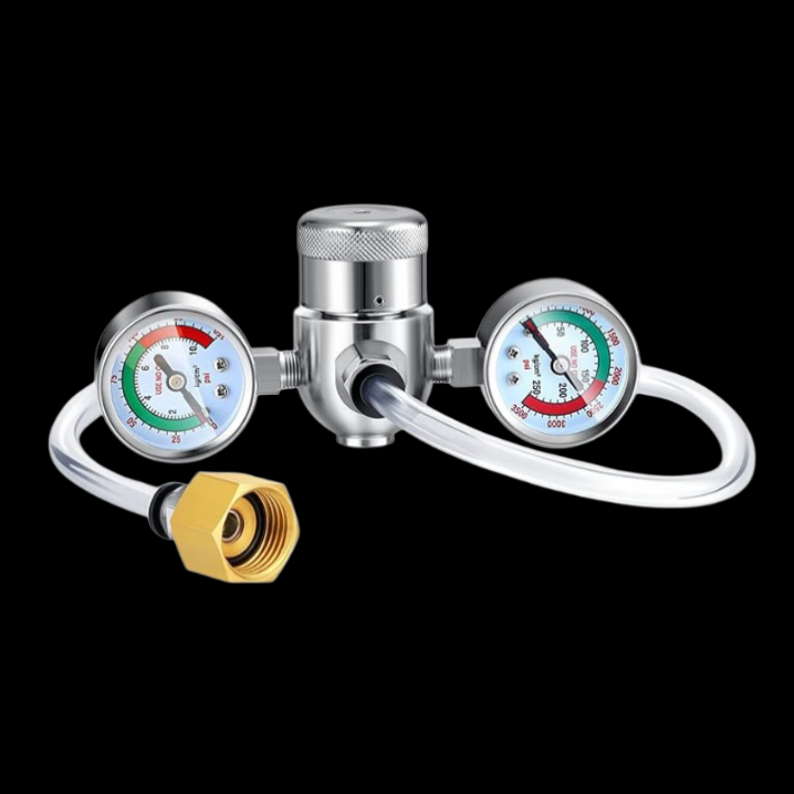 Whipped Cream Pressure Regulator Valve with Hose Line and Adapter for Whipped Cream Chargers 0.95 Liter 580g Tank