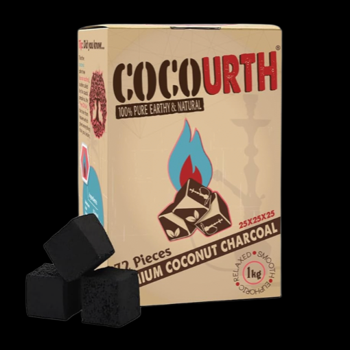 CocoUrth Cube Coconut Hookah Charcoals 72 pcs