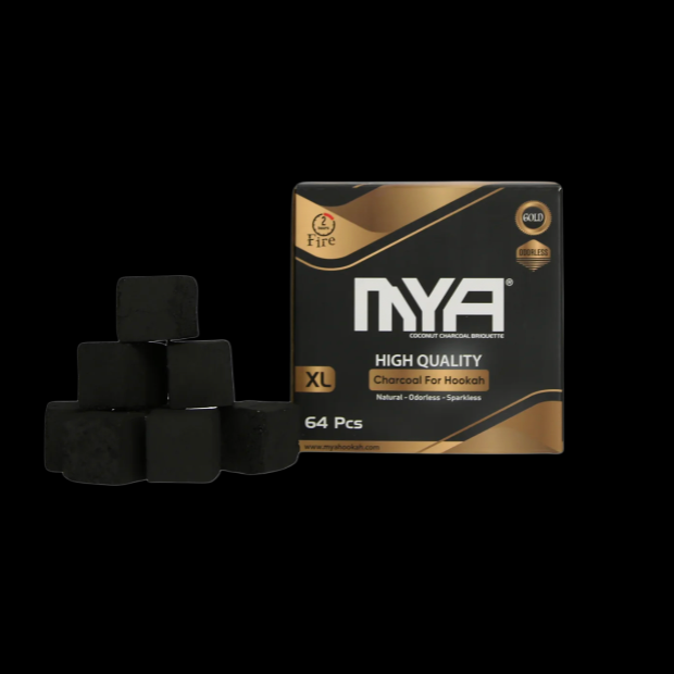 MYA Gold Hookah Charcoals XL 64 pcs