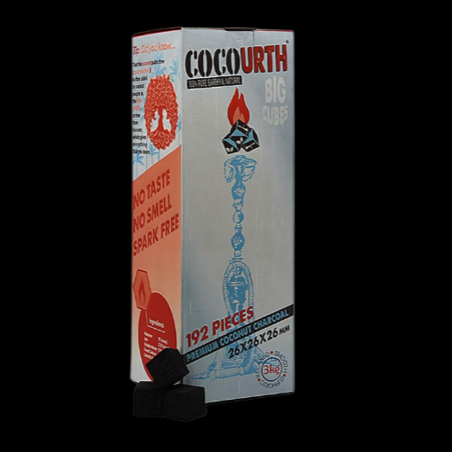 CocoUrth Big Cubes Coconut Hookah Charcoals 192 pcs 3 Kilos