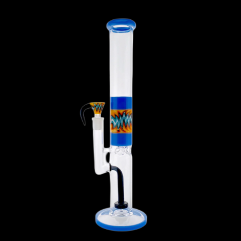 Inline Straight Tube 15" Fire & Ice Bong