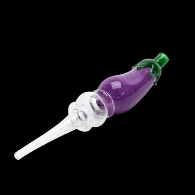 Empire Glassworks Eggplant Honey Straw 5.5"