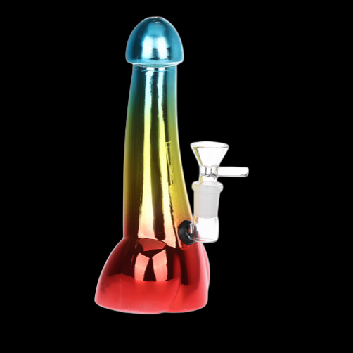 Penis Electroplated Glass Water Pipe 8" | 14mm F