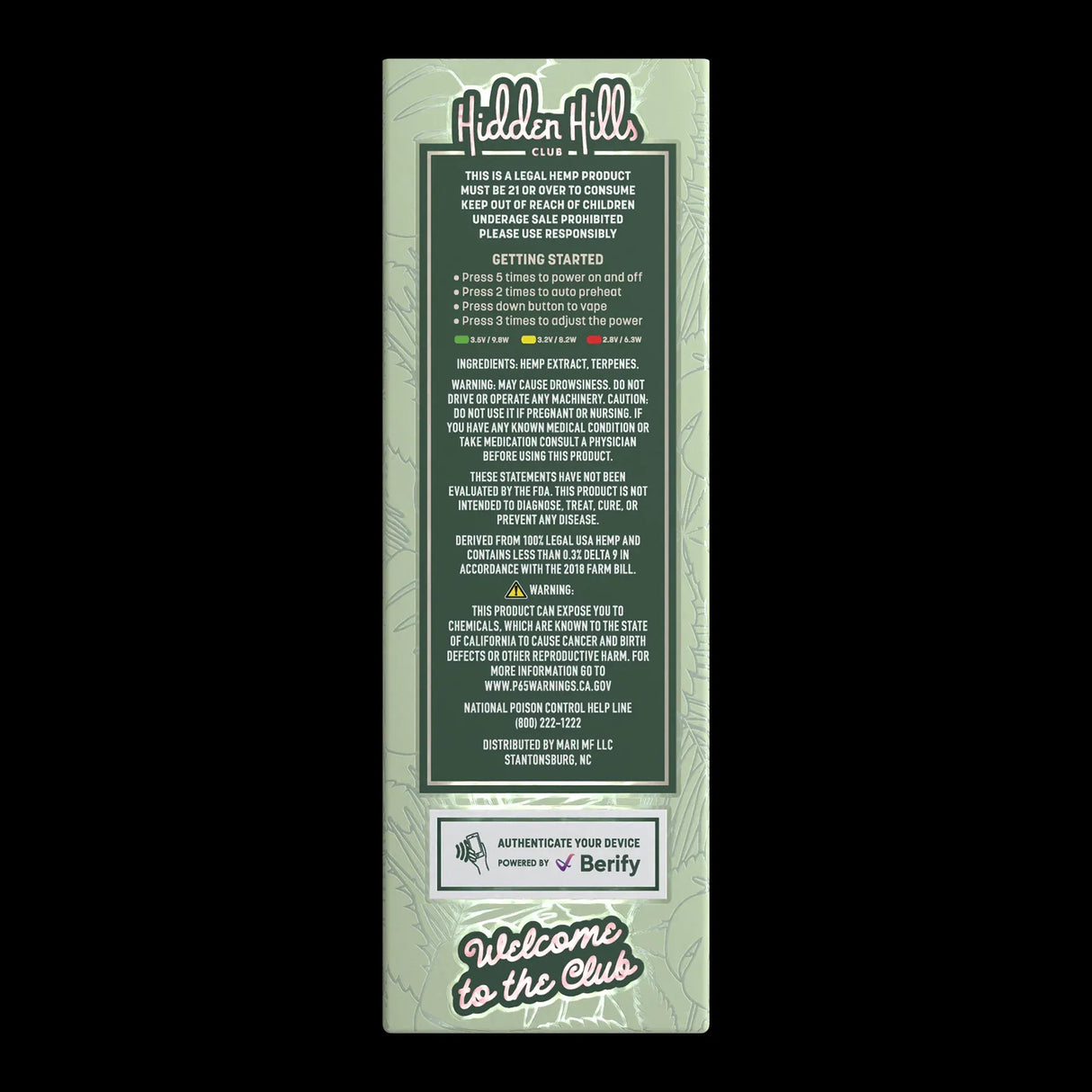 Hidden Hills Bussin Blend Disposable 2G Live Rosin Bar