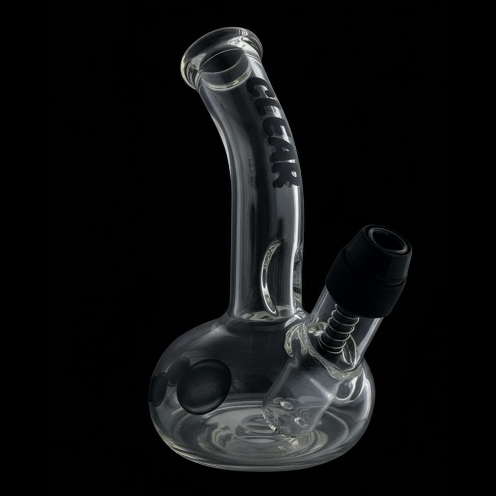 Clear it Bubble Bong w/ Spring Loaded Bowl 7"