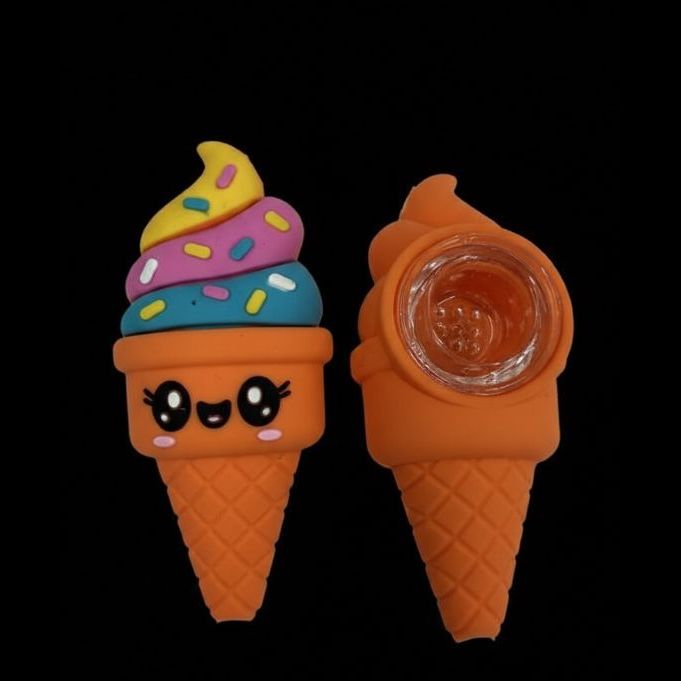 Mini Ice Cream Cone Silicone Pipe