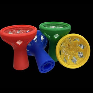 Silicone & Glass Bowl Hookah Head Universal Fit