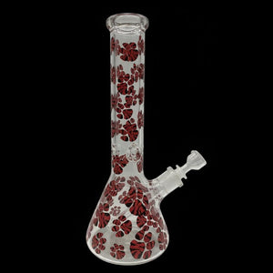 Puppy Print Glass Bong 14" Inch