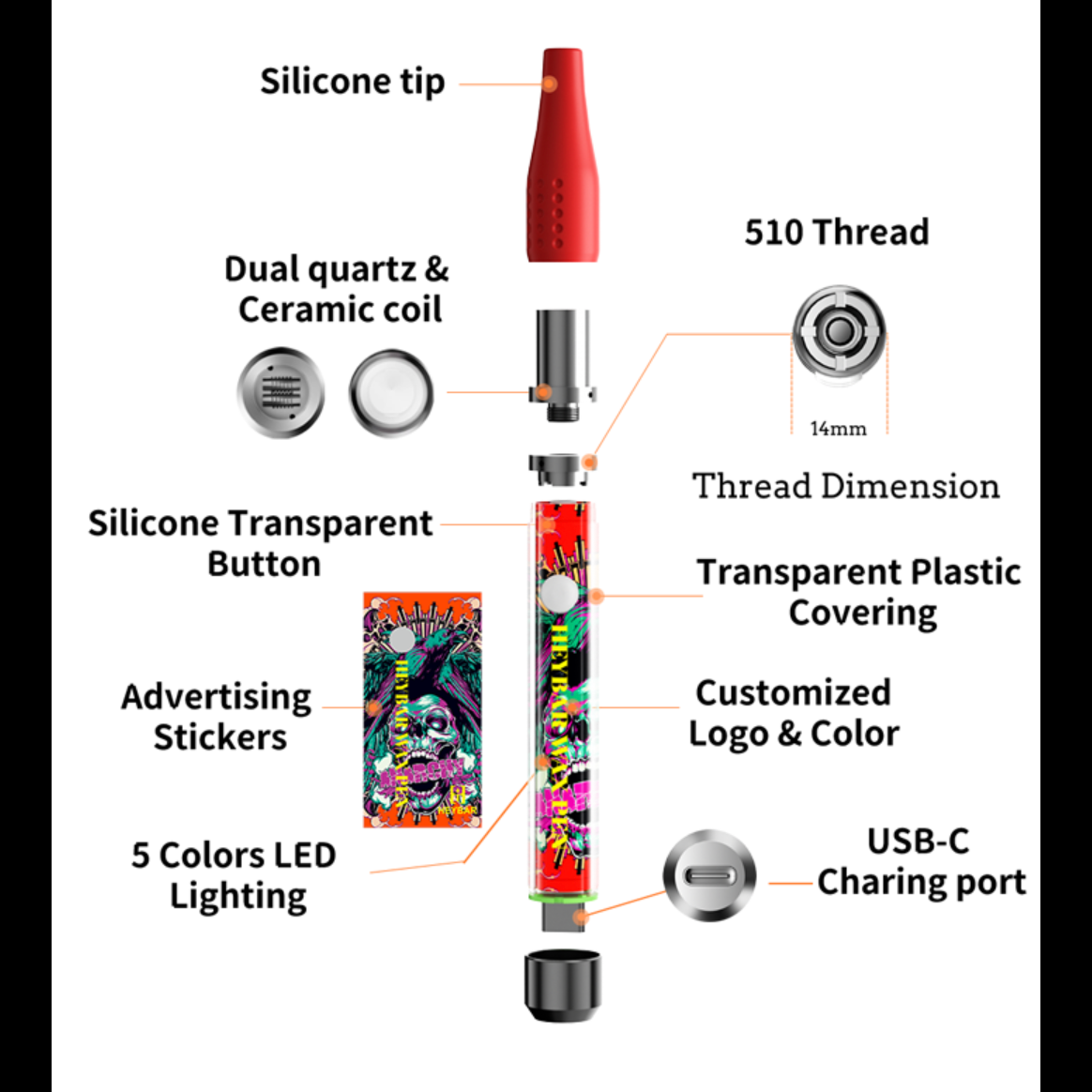Heybar Transparent Dab Pen