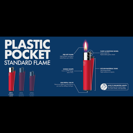 Clipper Classic Large Reusable Lighter 8 pcs