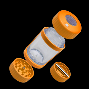 Cookies 4 in 1 Grinder / One-Hitter / Airtight Glass Jar with Magnifying Lid