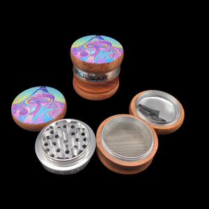 Pulsar Wood/Aluminum Grinder 4pc 2.5" Melting Shrooms