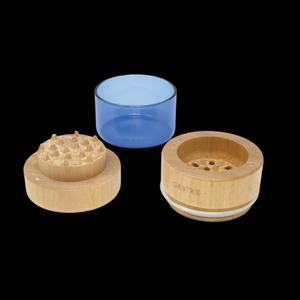 RAW Wood GR8TR Natural Wood Grinder with Blue Glass Jar