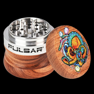 Pulsar Wood/Aluminum Grinder 4pc 2.5" Psychedelic Octopus
