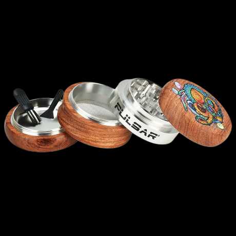 Pulsar Wood/Aluminum Grinder 4pc 2.5" Psychedelic Octopus