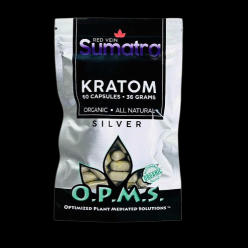O.P.M.S Silver Red Vein Sumatra 60 Capsules 36g