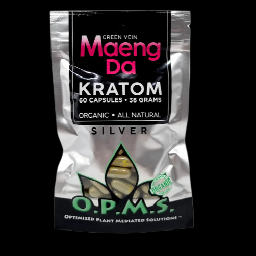 O.P.M.S Green Vein Maeng Da Silver Kratom Capsules 60 Count 36g