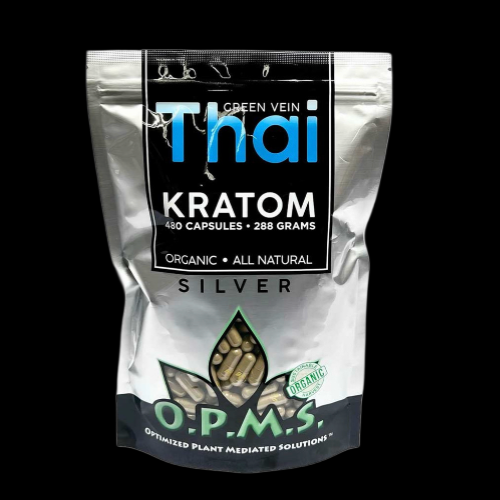 O.P.M.S Green Vein Thai Kratom Capsules 480 Count 288g