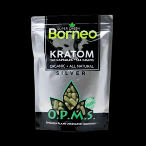 O.P.M.S Super Green Borneo Kratom Capsules 240 Count 144g