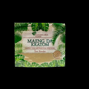 Remarkable Herbs Green Vein Maeng Da Kratom Powder 1oz