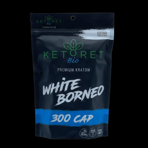 Ketoret Bio White Borneo Premium Kratom Capsules 300 Count