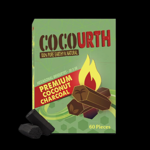 CocoUrth Hexagon Coconut Hookah Charcoals 60 pcs