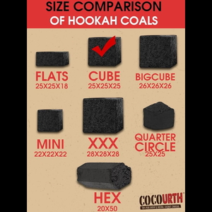 CocoUrth Cube Coconut Hookah Charcoals 72 pcs