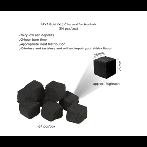 MYA Gold Hookah Charcoals XL 64 pcs