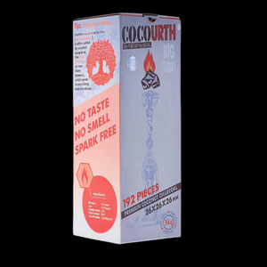 CocoUrth Big Cubes Coconut Hookah Charcoals 192 pcs 3 Kilos