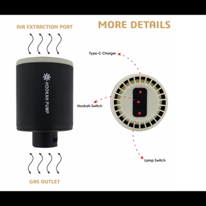 Tobey Hookah Pump/Starter with LED Light - Rechargeable