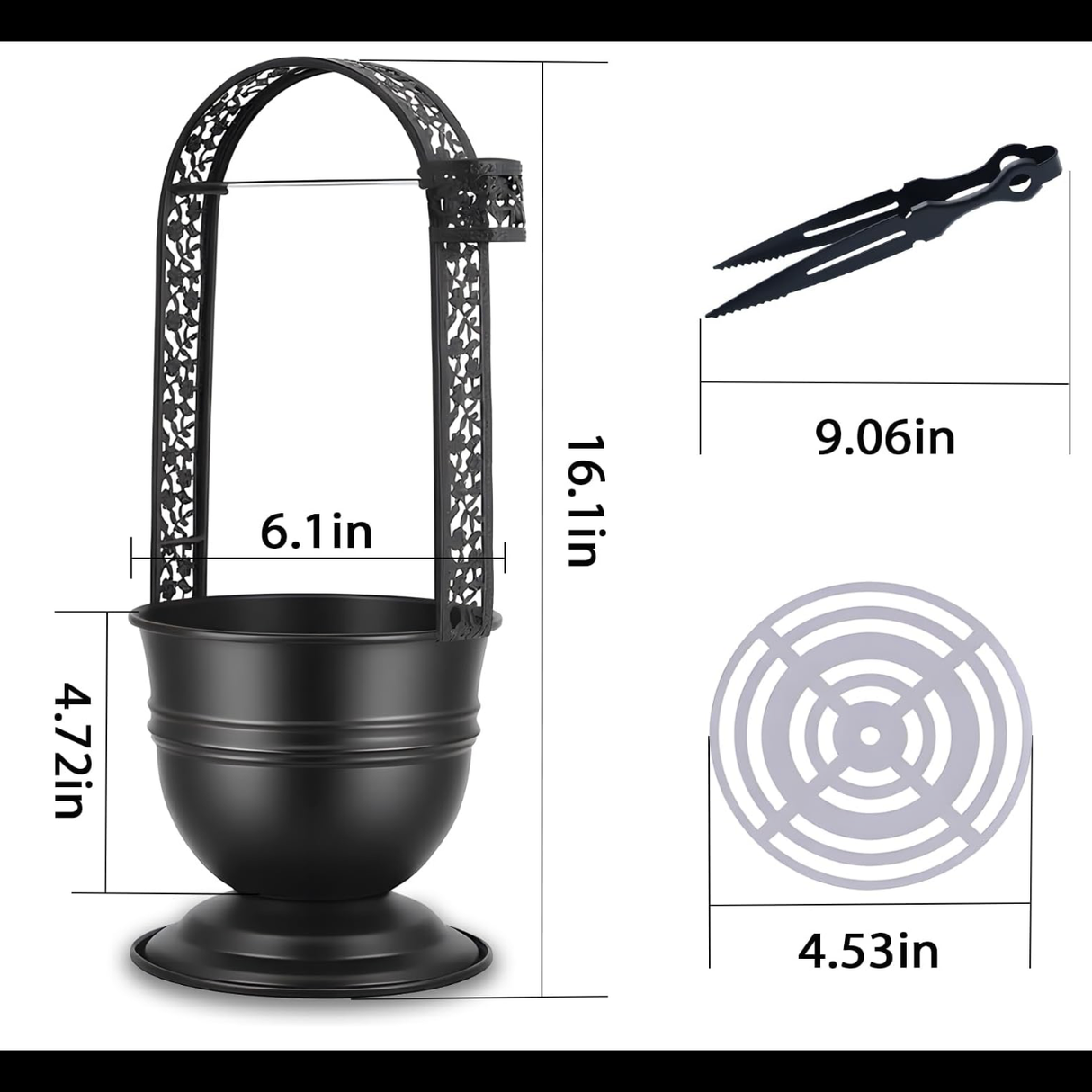 IMPACHETA Hookah Charcoal Holder With Tongs 16.1"