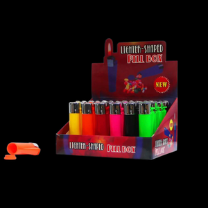 Stash Clipper Lighter Pill Box Pack of 3 (Assorted Colors)