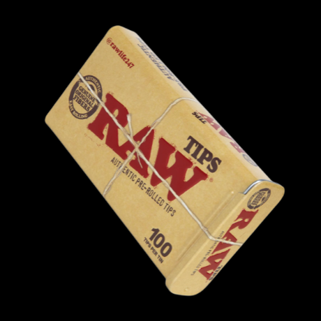 RAW Pre-Rolled Tips (100 Count) + Tin Storage