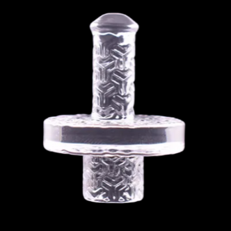 Frosted Quartz Banger 14mm Male W Carb Cap & Terp Pillar