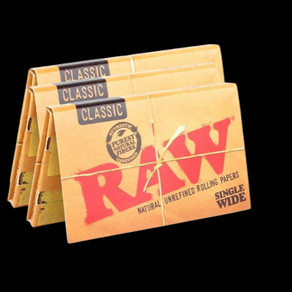 RAW Single Wide Natural Rolling Papers 70mm 3 Pack