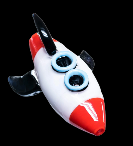Empire Glassworks Dry Pipe - Rocket Ship Double Bowl