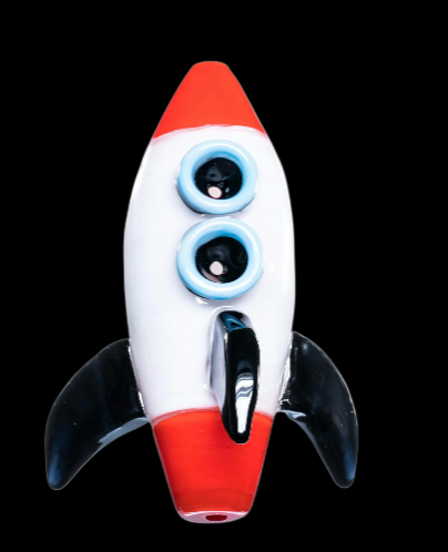 Empire Glassworks Dry Pipe - Rocket Ship Double Bowl