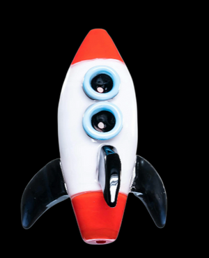 Empire Glassworks Dry Pipe - Rocket Ship Double Bowl