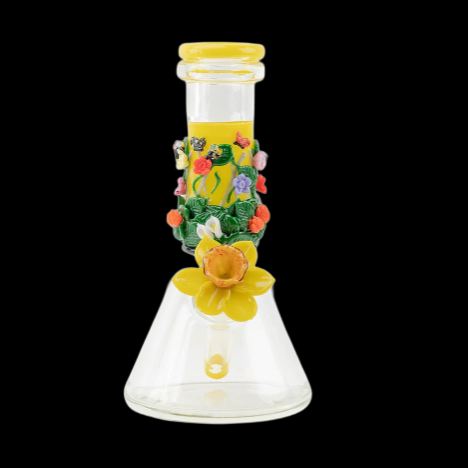 Empire Glassworks 8" Sunshine Garden Baby Beaker