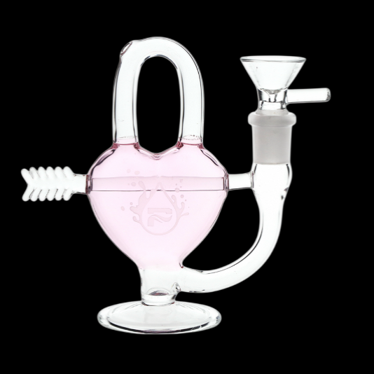 Pulsar Arrow Heart Glass Water Pipe 5" | 14mm F