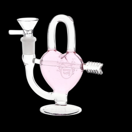 Pulsar Arrow Heart Glass Water Pipe 5" | 14mm F