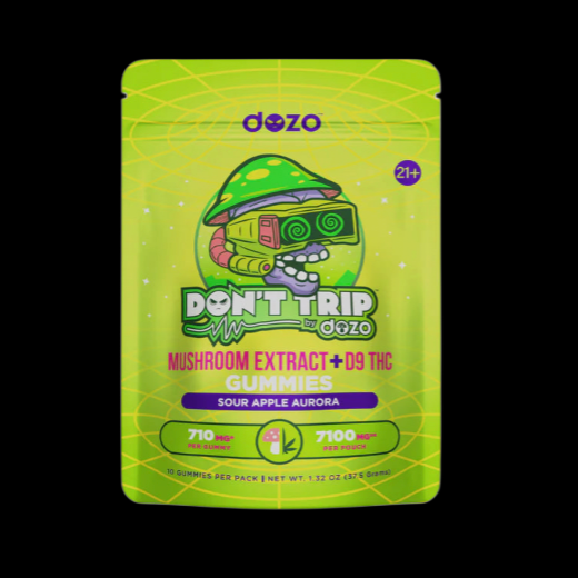 Dozo Don't Trip Mushroom Extract+D9 THC Gummies 7100mg
